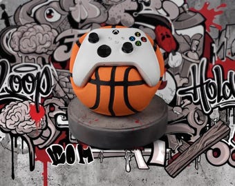 De Swish – Basketbalcontrollerhouder (3D-geprinte gaming bureaudecoratie)