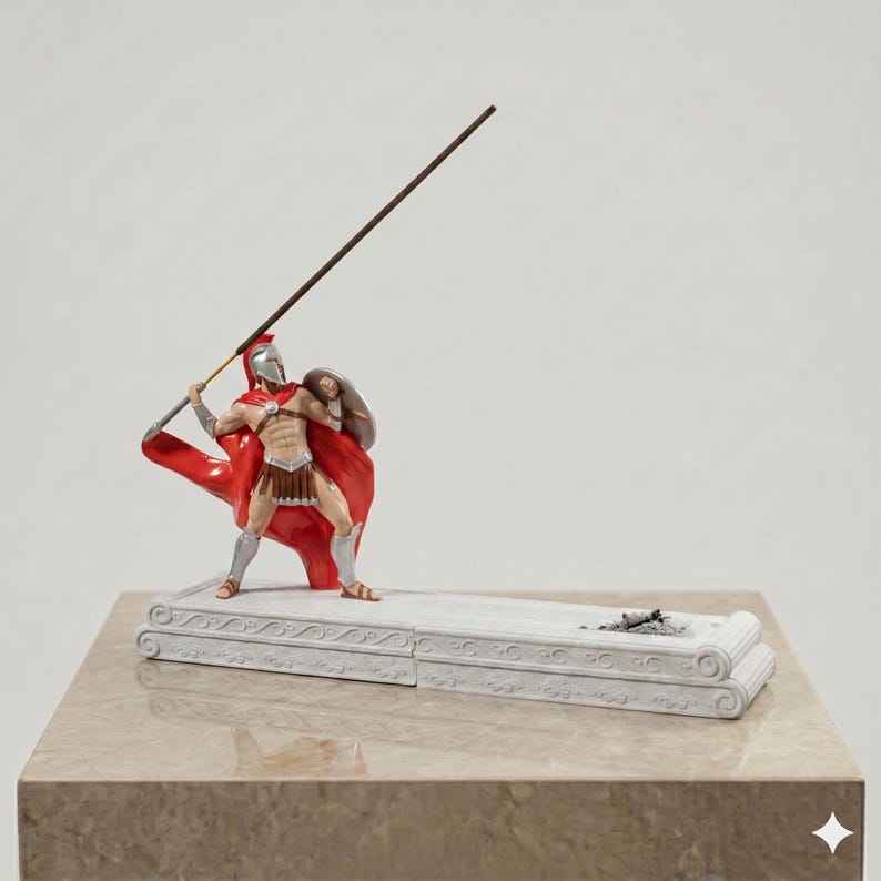 Spartan Warrior Incense Holder – 3D Printed Ancient History Desk Decor image 2