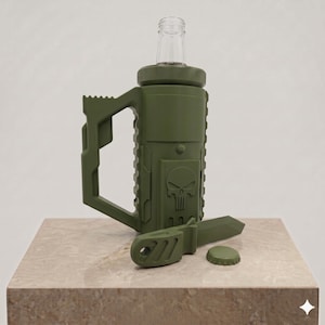 Porta-latas tático, para bebidas de 355ml e 473ml com sistema Molle. Verde