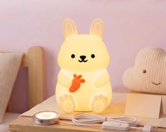 Bunny Bright Rabbit Table Lamp – 3D Printed Night Light, Kawaii Desk Lamp