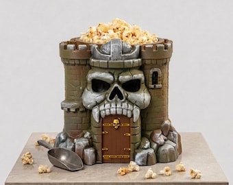 Custom GraySkull Fortress Popcorn Bucket, Palomeira – He man Ultimate Geek Movie Night Decor Masters of Universe