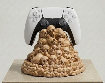 Skull Pile Controller Holder – 3D Printed Gaming Desk Accessory, Universal Stand