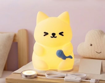 Meow Glow Cat Lamp – Kawaii Kitten Night Light, Cozy LED Desk Lamp (Complete)
