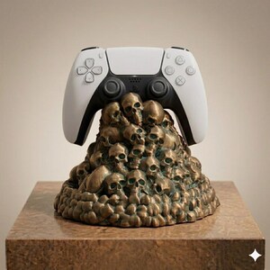 Houder Skull Pile-controller – 3D-geprint gamingbureauaccessoire, universele standaard afbeelding 4