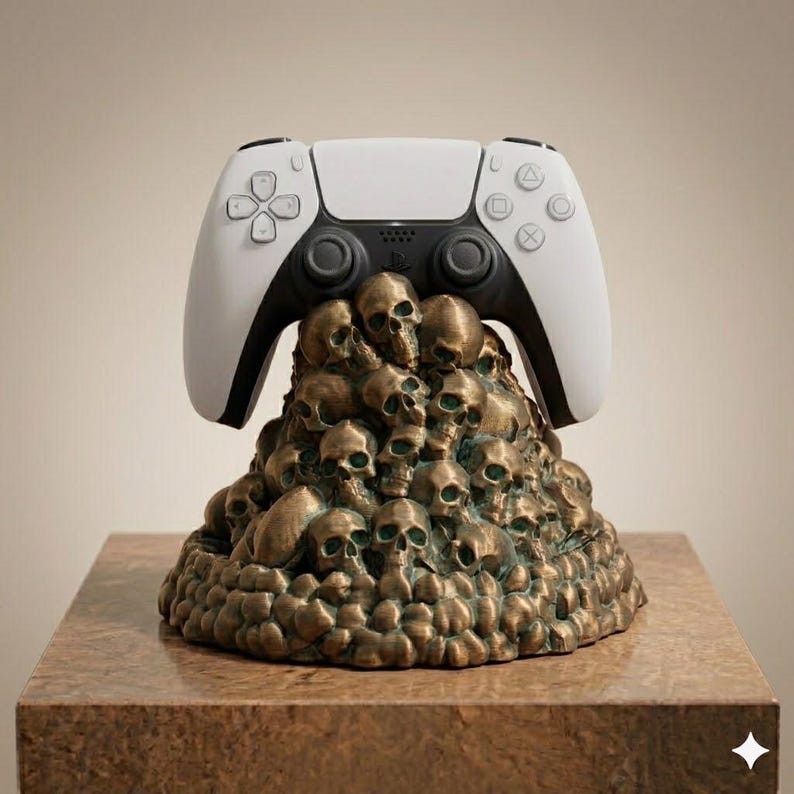 Houder Skull Pile-controller – 3D-geprint gamingbureauaccessoire, universele standaard afbeelding 4