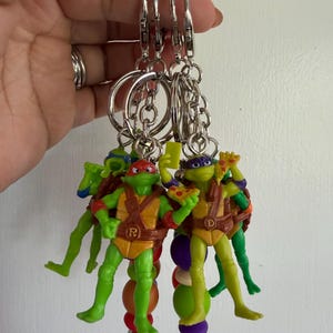 Handgemaakte Mini Ninja Turtles-sleutelhangers