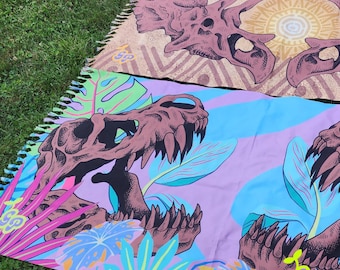 Tyrannosaurus Oversized Pashmina - Dinosaur Ground Pash for sitting on at Raves or EDM Festival
