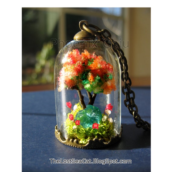 Items similar to Summer Tree of Life necklace Miniature terrarium