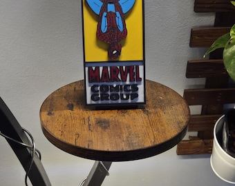 The Amazing Upside-Down Spider-Man 3D printed Comic Book Wall Art