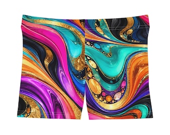 Colorful Abstract Swirl Shorts