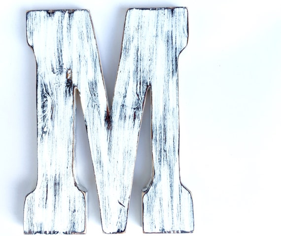 Clearance 10 Wooden Letter M Wall Decor White Sign Living - Letter M Home Decor