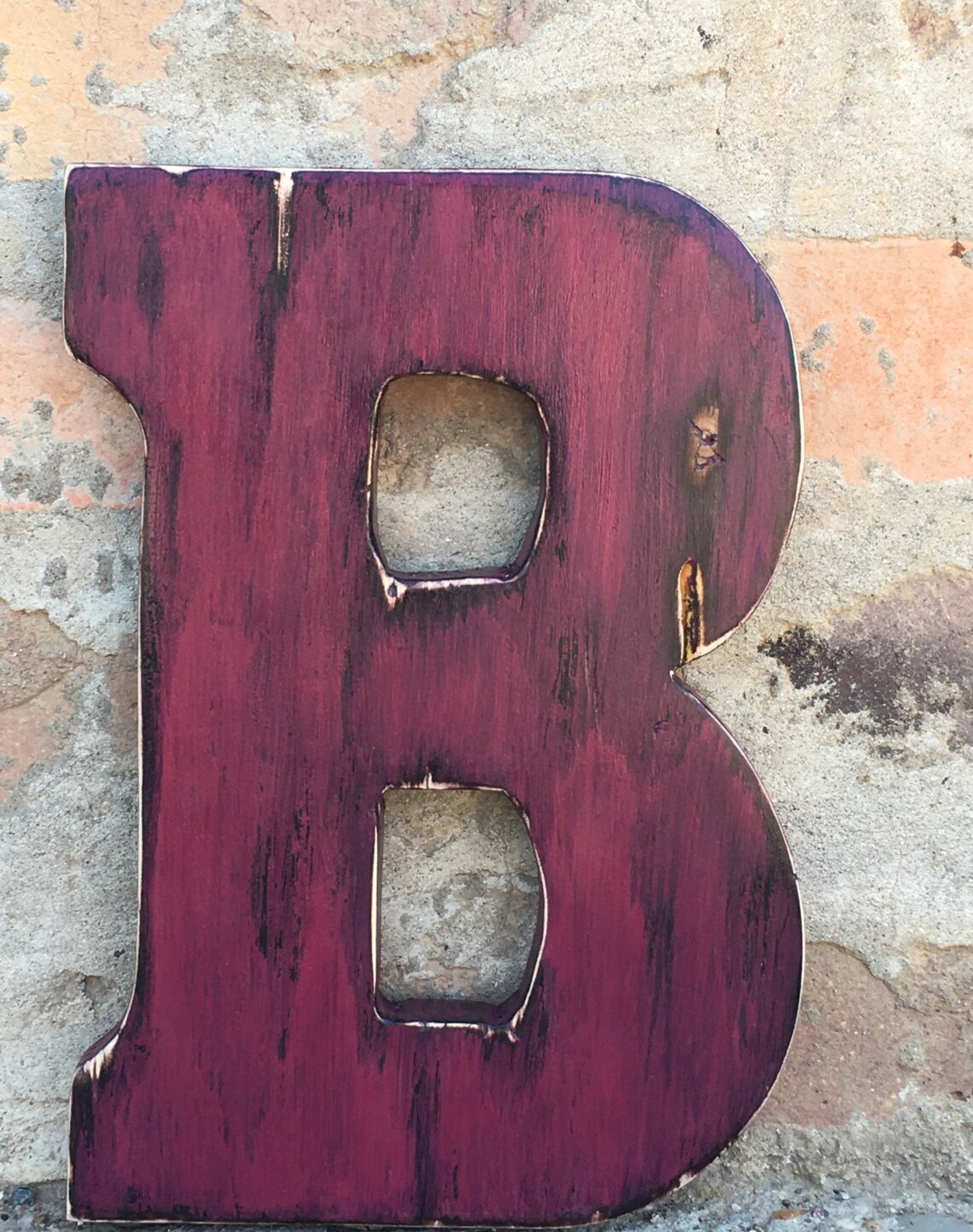 CLEARANCE 10 Wooden Letter B Wall Decor Dark Amaranth Etsy