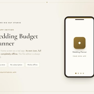 Wedding Budget Planner App Edition | Installable Phone App | No Subscription No Account | Works Offline | Buy Once Keep Forever image 1