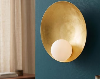 Modern Yellow Metal Wall Sconce, G9 Luxury Decorative Lighting Fixture, Restaurant Cafe Lamp
