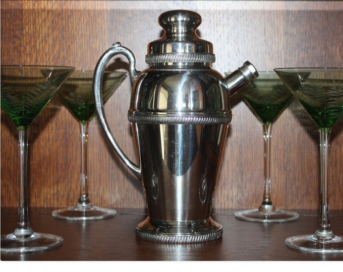 1924 Art Deco, Martini Shaker, Apollo Silver