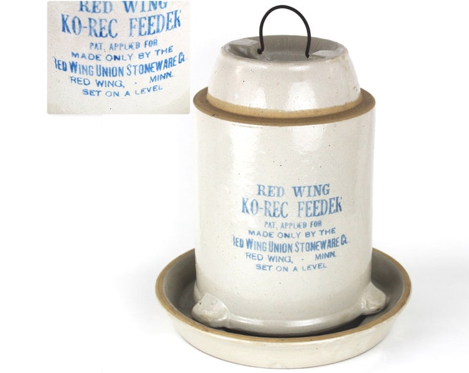 Red Wing Union Stoneware KO-REC Chicken Feeder