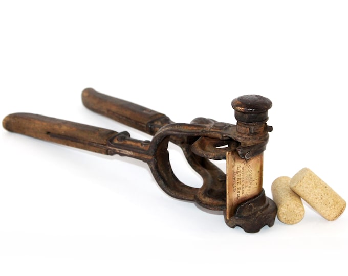 Antique 1870 French Bottle Corker / Cork Inserter, Antique Winery Tool