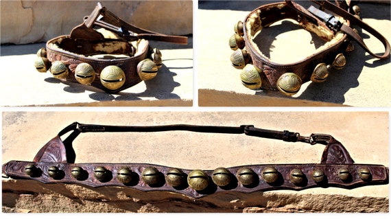 Large Set of Brass Sleigh Bells Horse Breast Collar Bells Petal