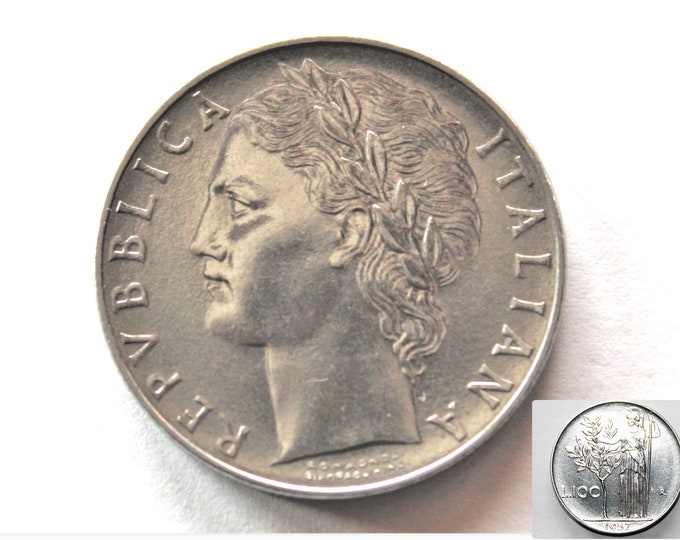 Vintage 1957 Italian 100 Lire Silver Coin - Rare Collectible Repubblica Italiana Currency
