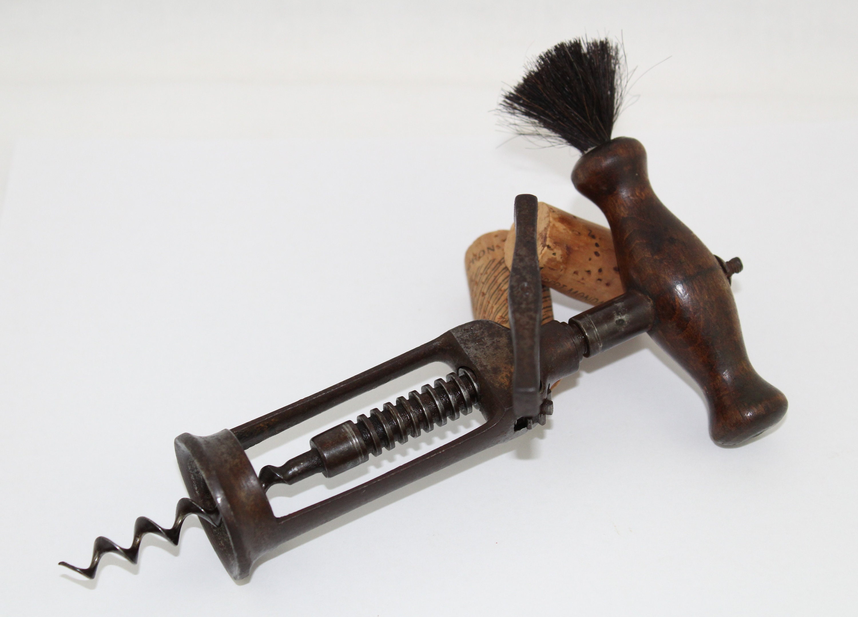 Antique Corkscrew / Antique Barware / Wine Bottle Opener / Wine Love Gift