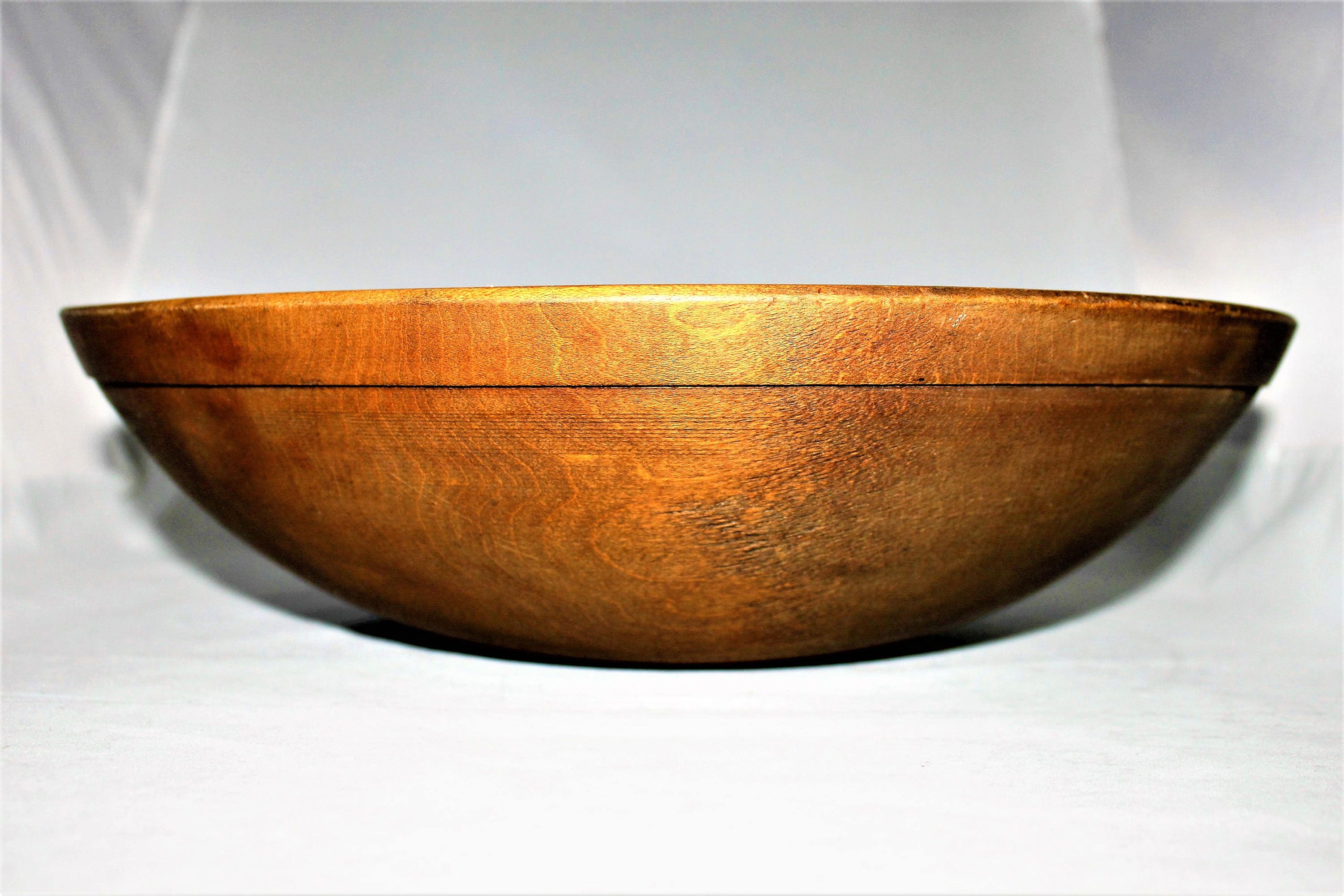 Antique Large Wood Dough Bowl Solid Maple, Center Piece