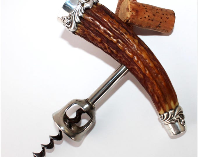 Antique Sterling Silver Corkscrew, Wine Bottle Opener