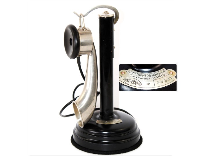 Antique French Telephone, Thomson-Houston, Candlestick Telephone