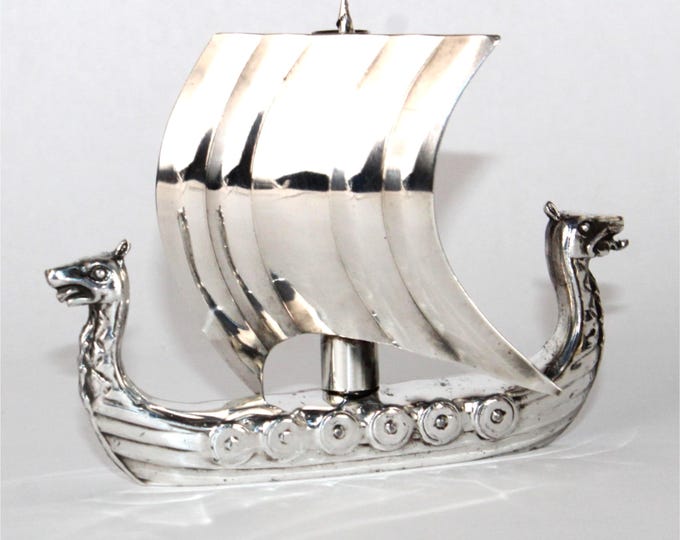 1940s Viking Two Headed Serpent Sailing Ship Corkscrew, Wine Bottle Opener