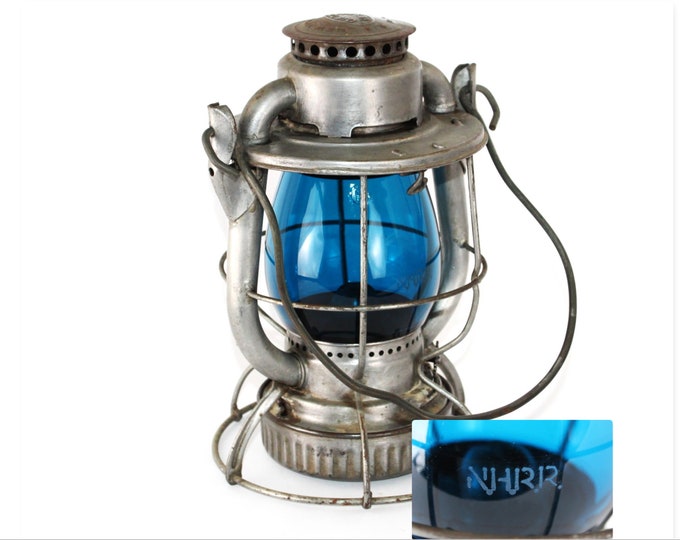 New Haven Railroad Lantern N.Y.N.H.H. RR, Blue Globe Lantern