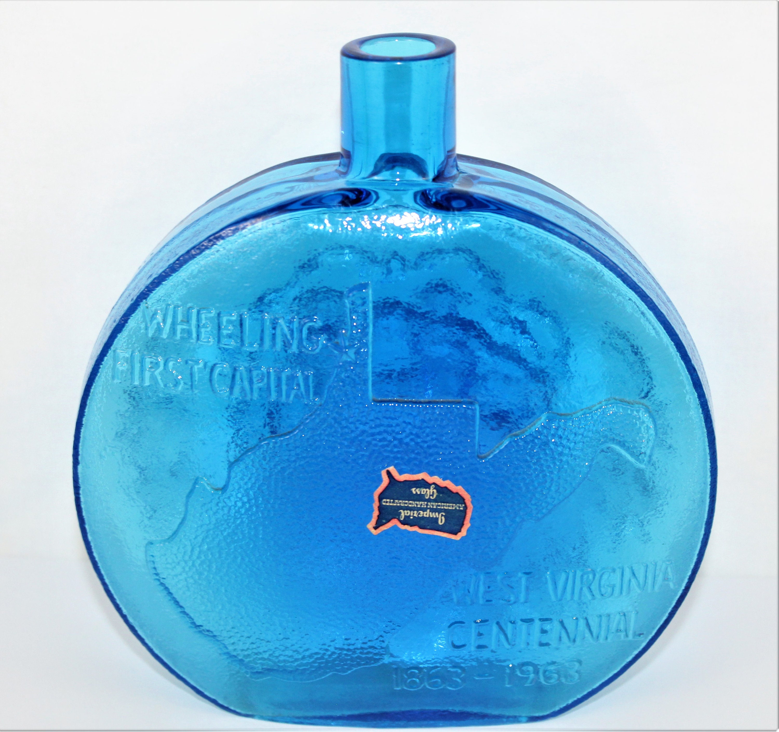 1963 Centennial State of West Virginia Bottle, Imperial Glass Co.