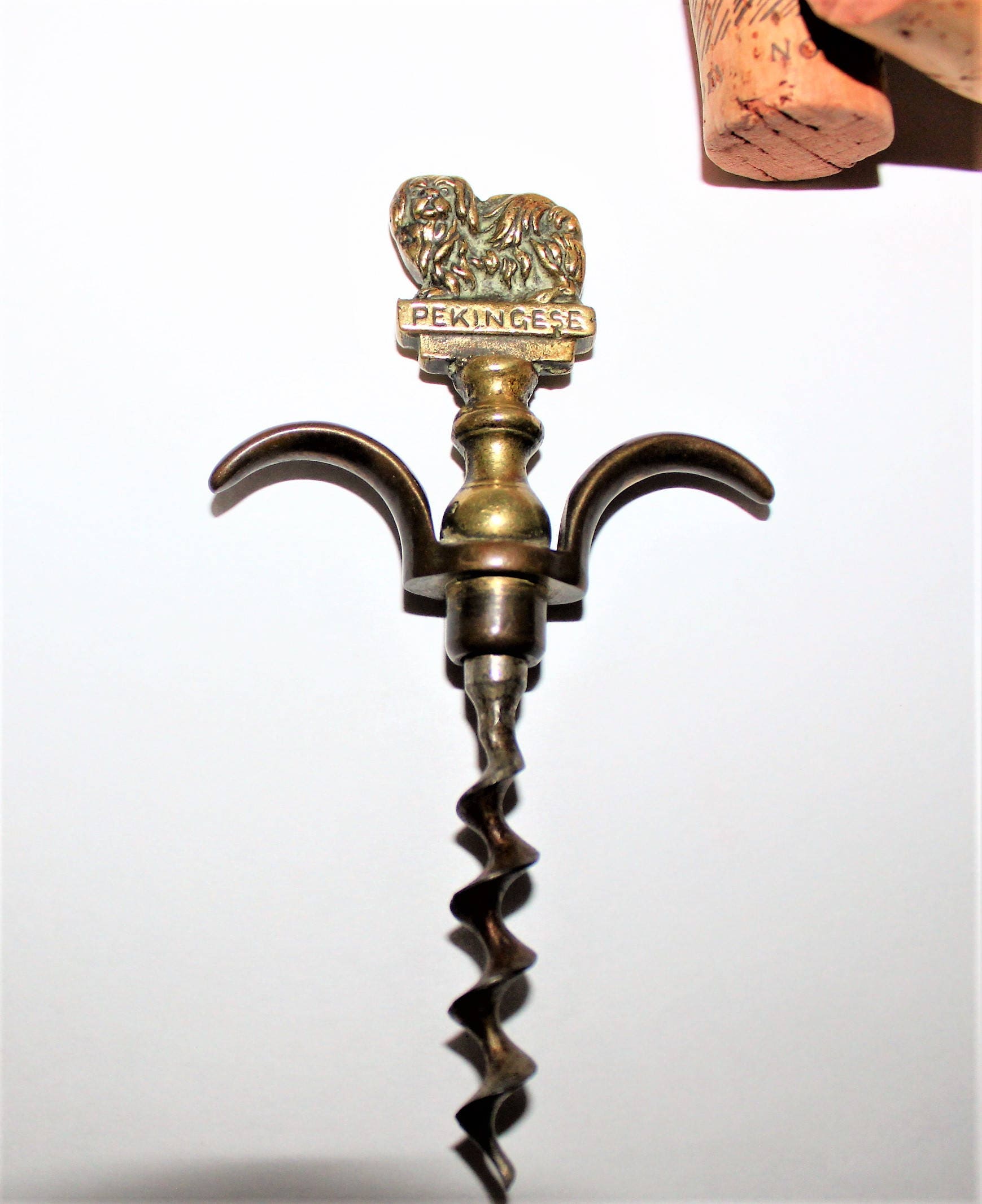 Antique Corkscrew, English Brass Pekingese Dog Figural Corkscrew, Wine ...