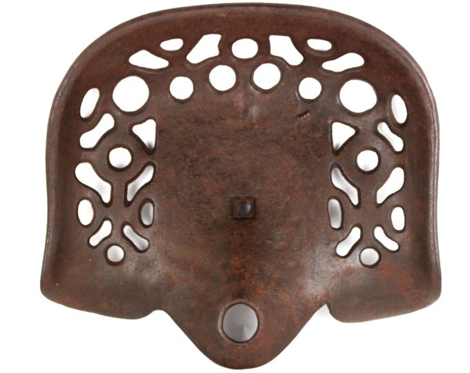 Antique Cast Iron Tractor Seat, Farmhouse Decor