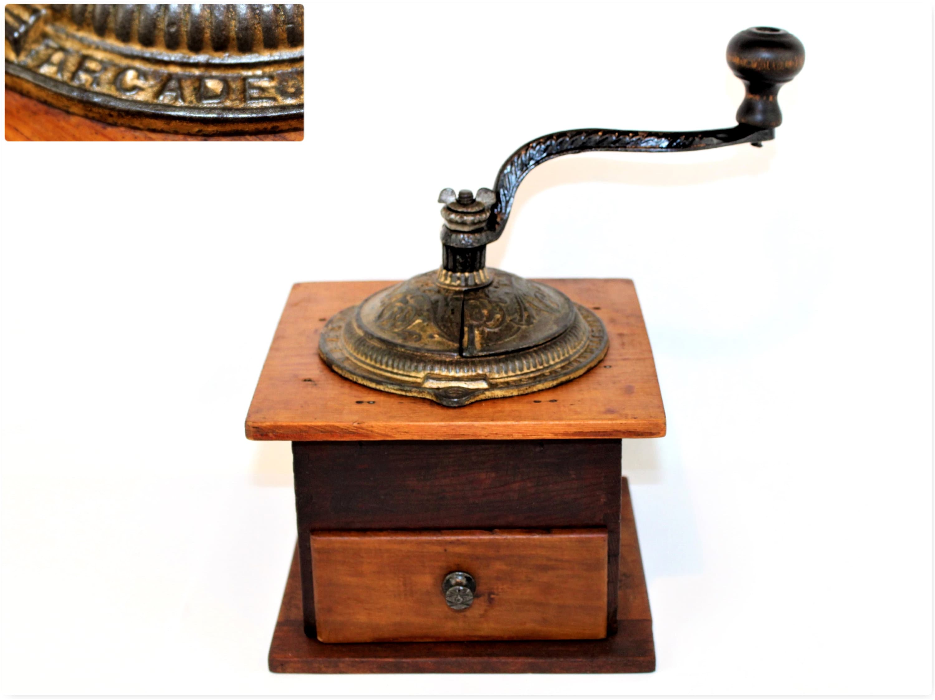 Antique 1890s Arcade Imperial Coffee Grinder, Coffee Bean Grinder