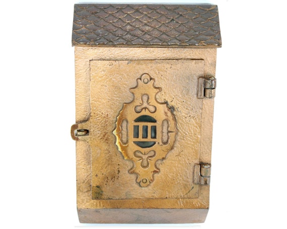 Vintage Art Deco Style Mailbox, Brass Mailbox 