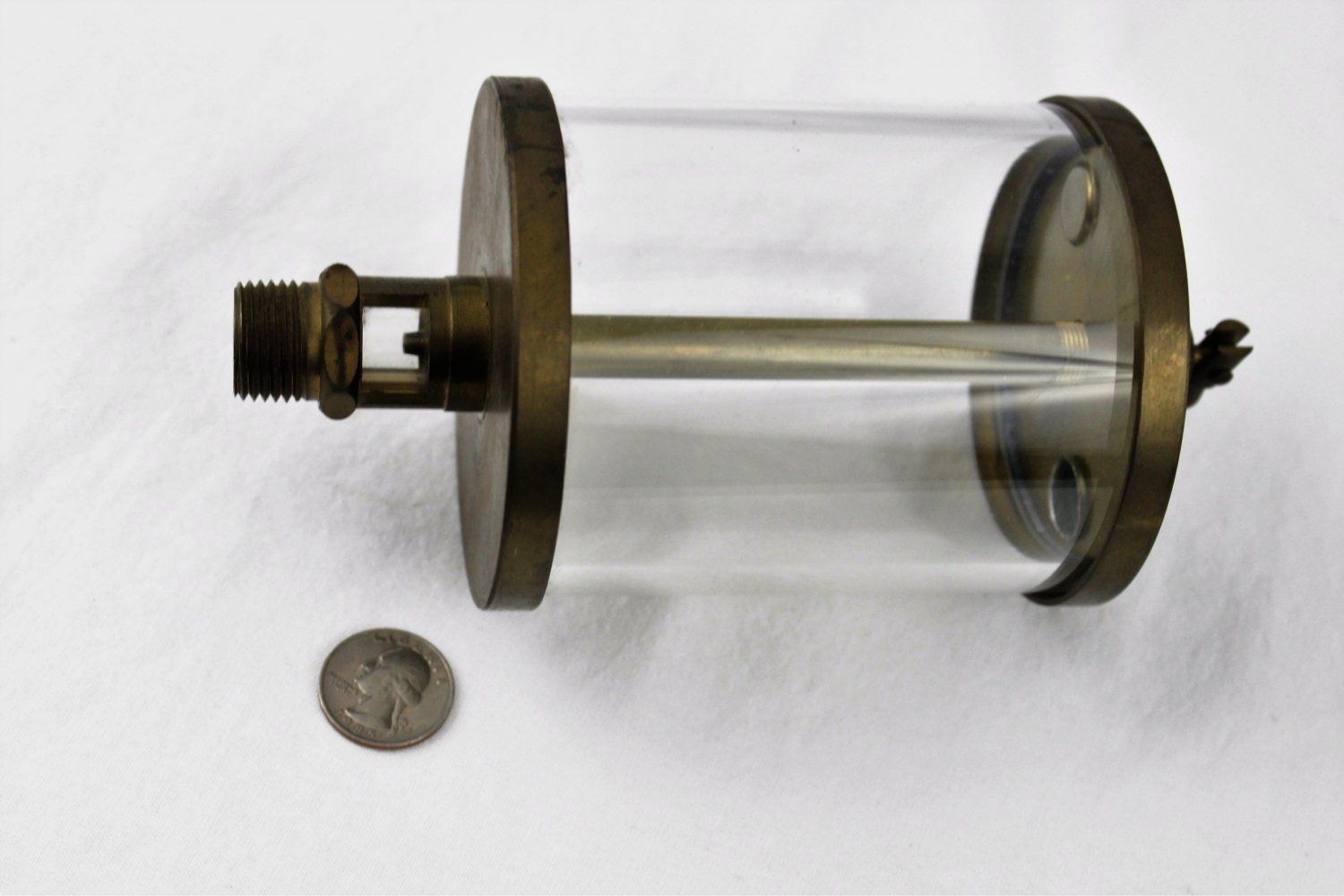 Antique Large Brass Engine Oiler, Drip Oiler, Industrial Engine Drip