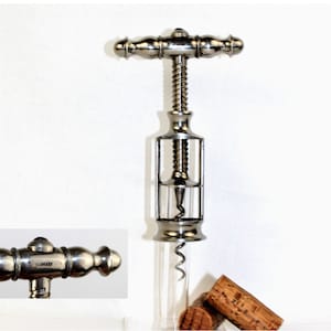 Vintage Silver Corkscrew, Wine Bottle Opener