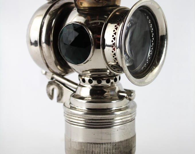 Antique 1899 Solar Carbide Bicycle Lamp - Brass Badger Bike Lantern