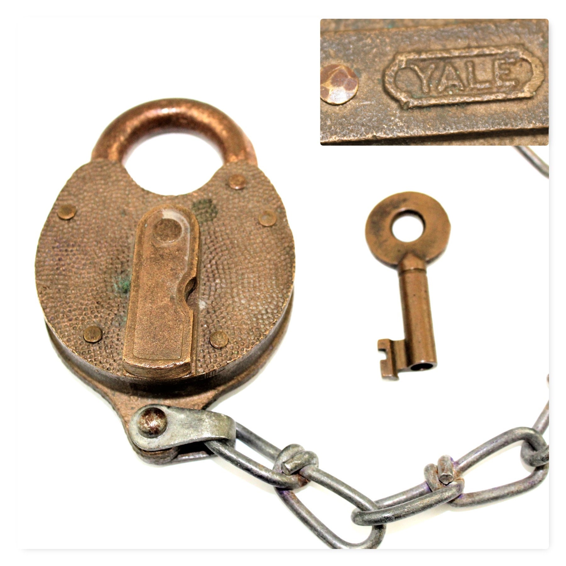 Yale Brass Padlock, Switch Lock, Security Lock, Railroad Memorabilia