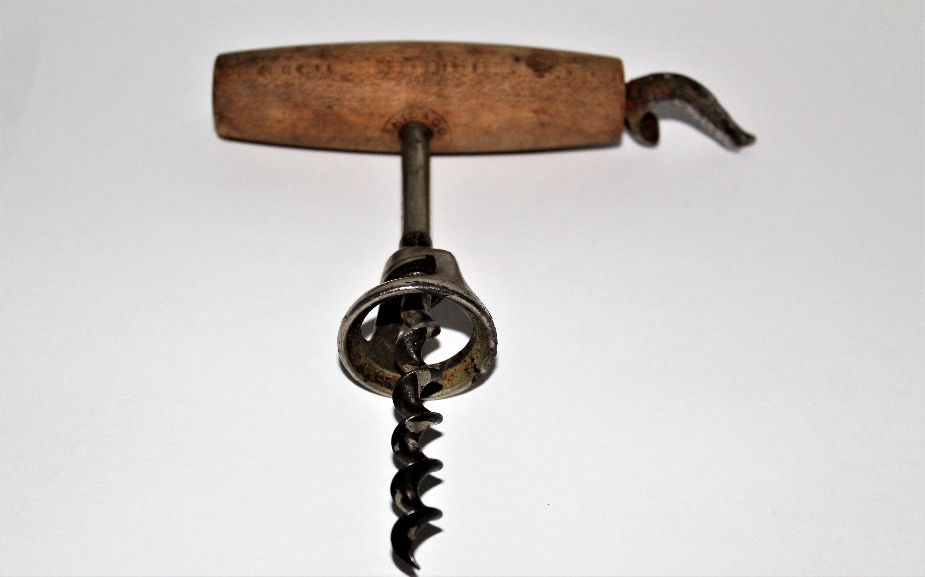 Antique Walker Corkscrew with Bottle Opener Handle