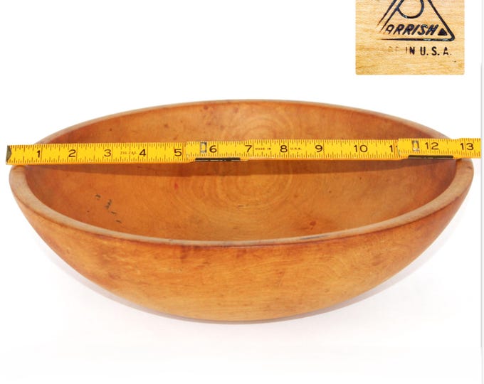 Vintage Parrish Wooden Dough Bowl, Solid Maple