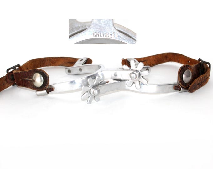 Vintage Oscar Crockett Western Cowboy Spurs: Antique Rodeo Memorabilia Collectible for Ranch Enthusiasts