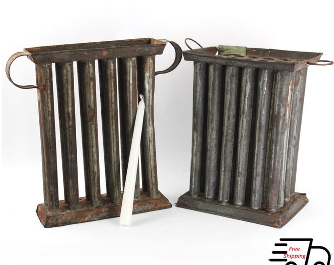 Antique Tin Candle Molds: Rustic DIY Crafting Forms