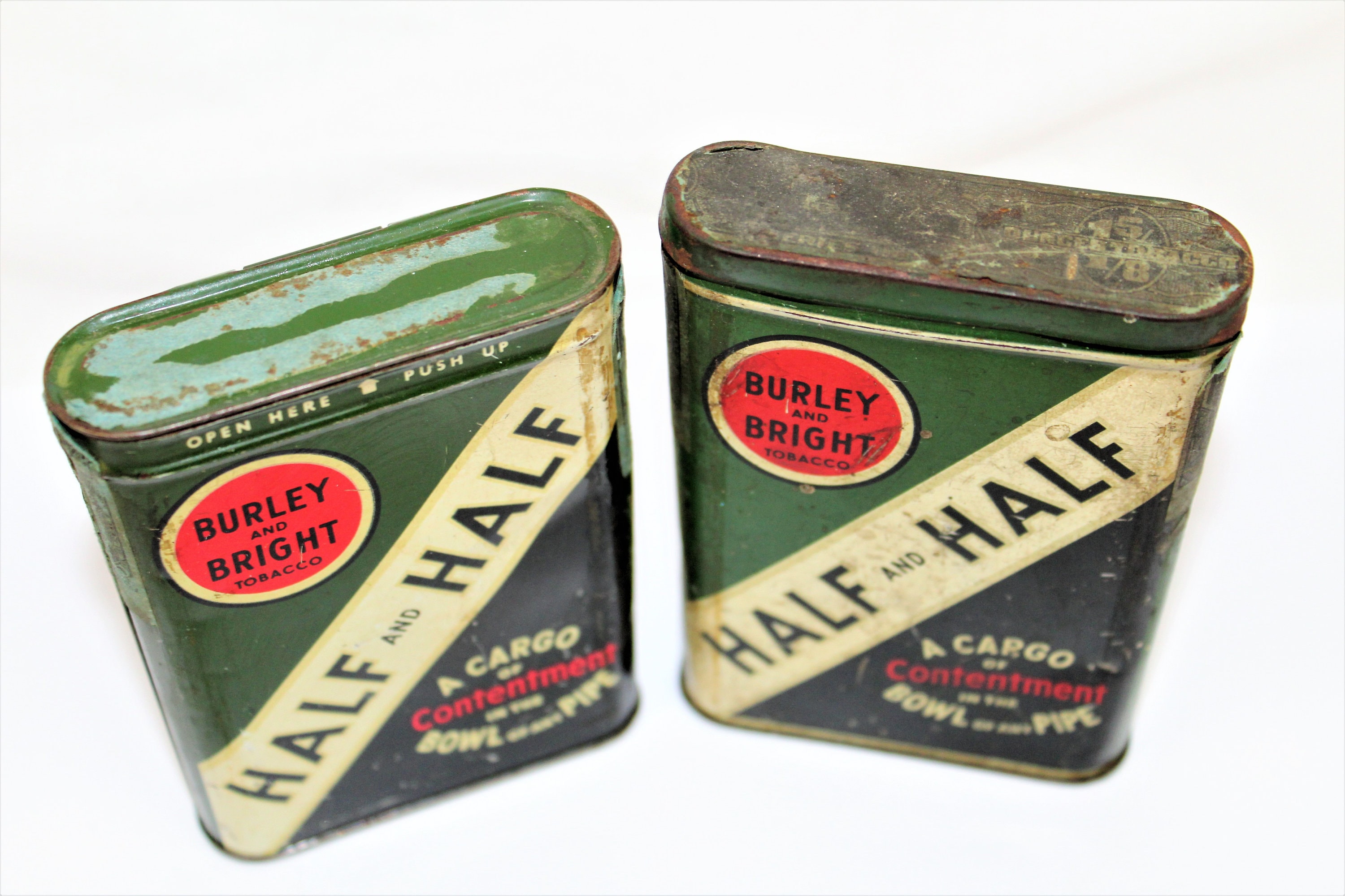 Vintage Tobacciana / Half and Half Tobacco Tins / Collectible Tins