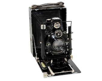 Vintage 1920s Voigtlander Avus Large Format Plate Camera: Antique German Folding Bellows Collectible