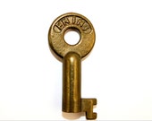 Vintage Burlington Northern Railroad Brass Key, Switch Lock Key