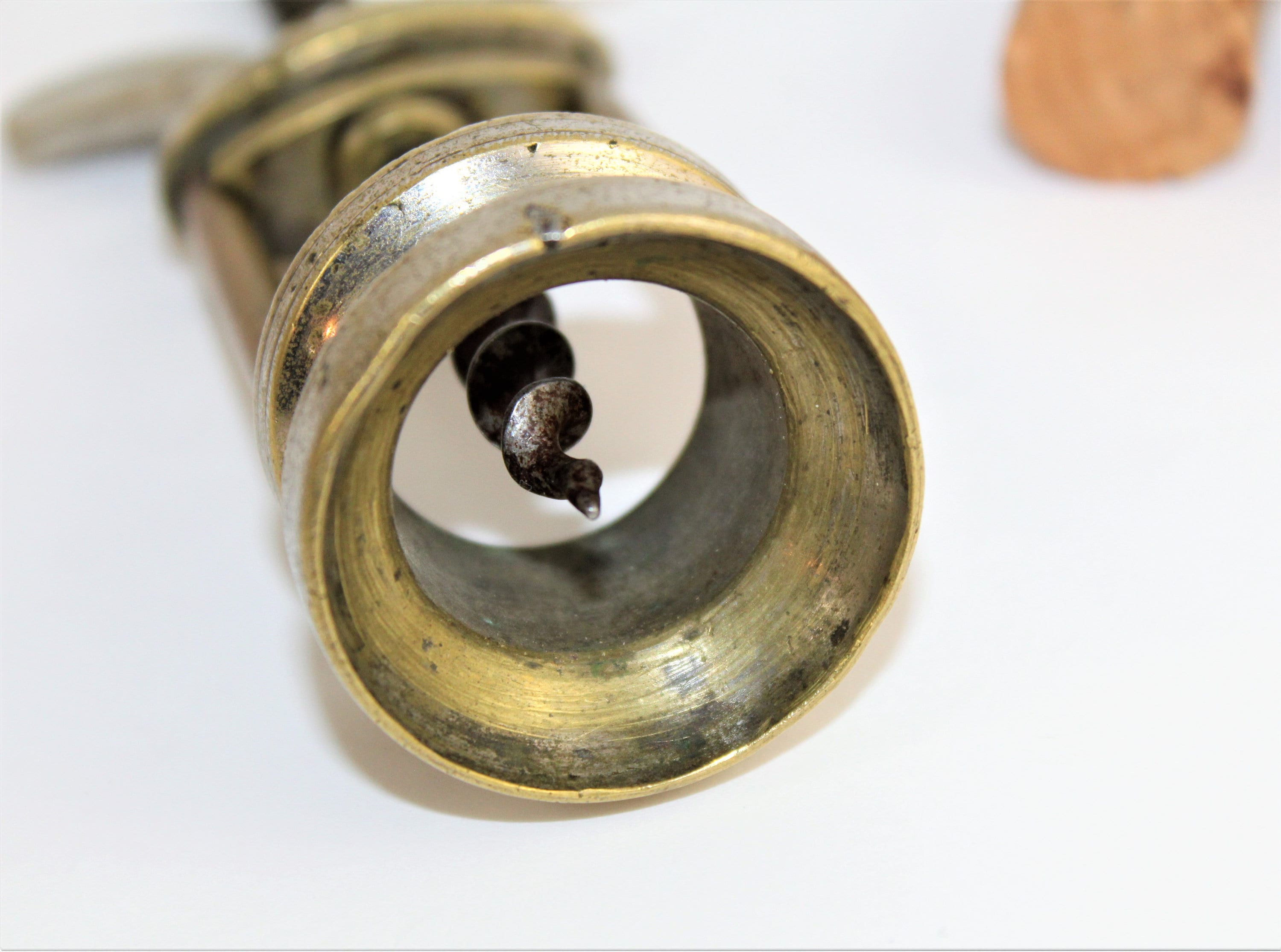 Antique Corkscrew, Farrow Jackson Style Brass Corkscrew, Wine Bottle Opener