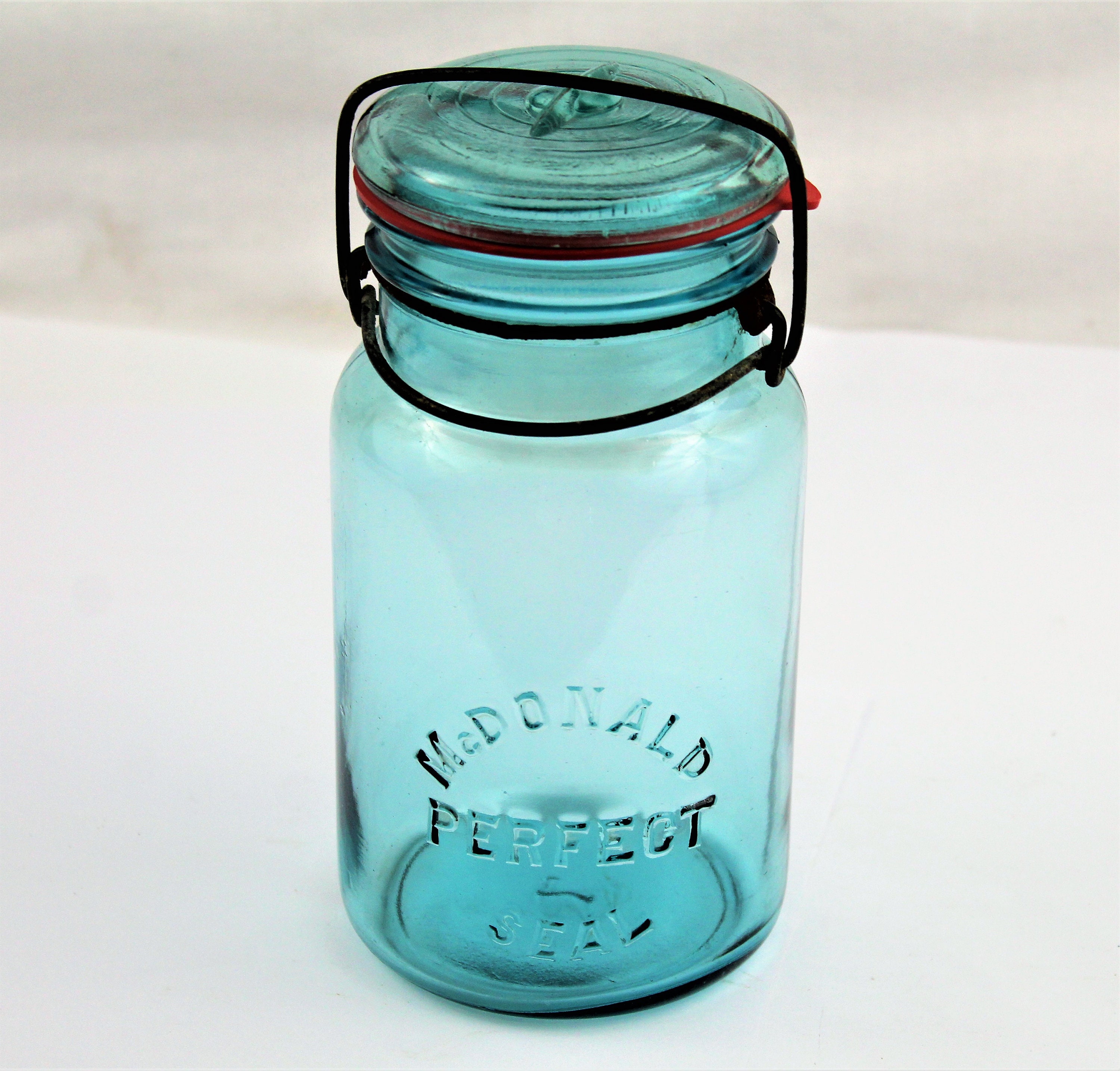 Antique Fruit Jar / McDonald Canning Jar / Blue Glass Jar / Blue