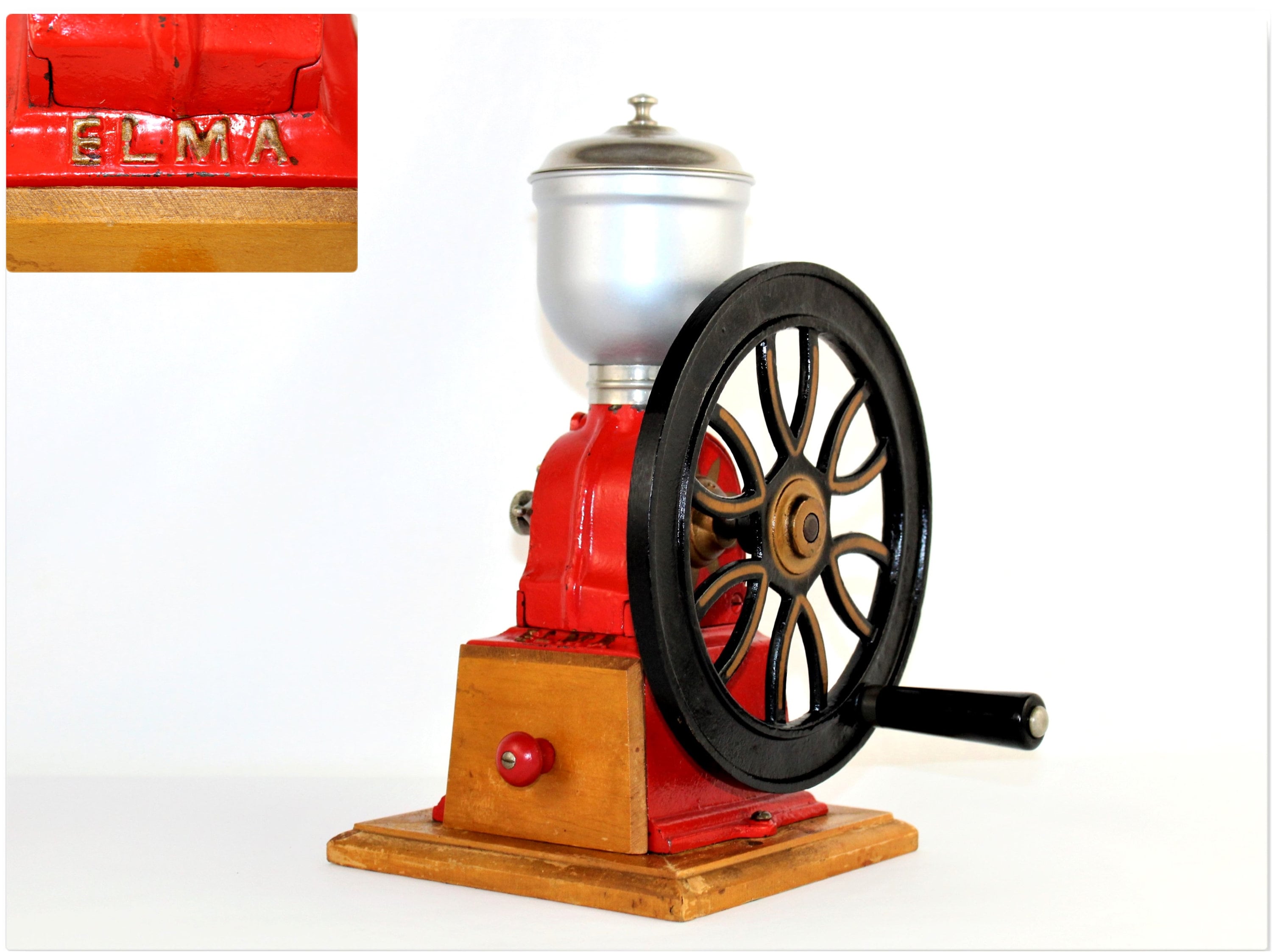 1930s Cast Iron Elma Coffee Grinder, Coffee Mill