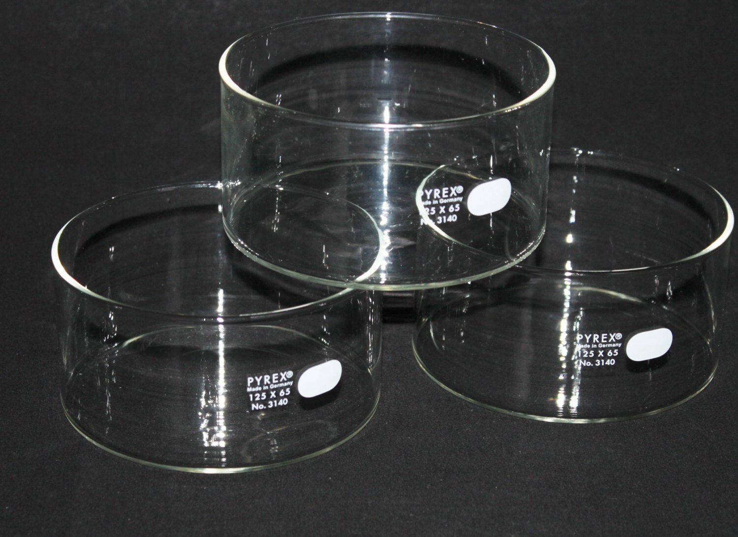 Laboratory Glassware, Pyrex Crystallizing Dish 125x65 PN 3140 Made in