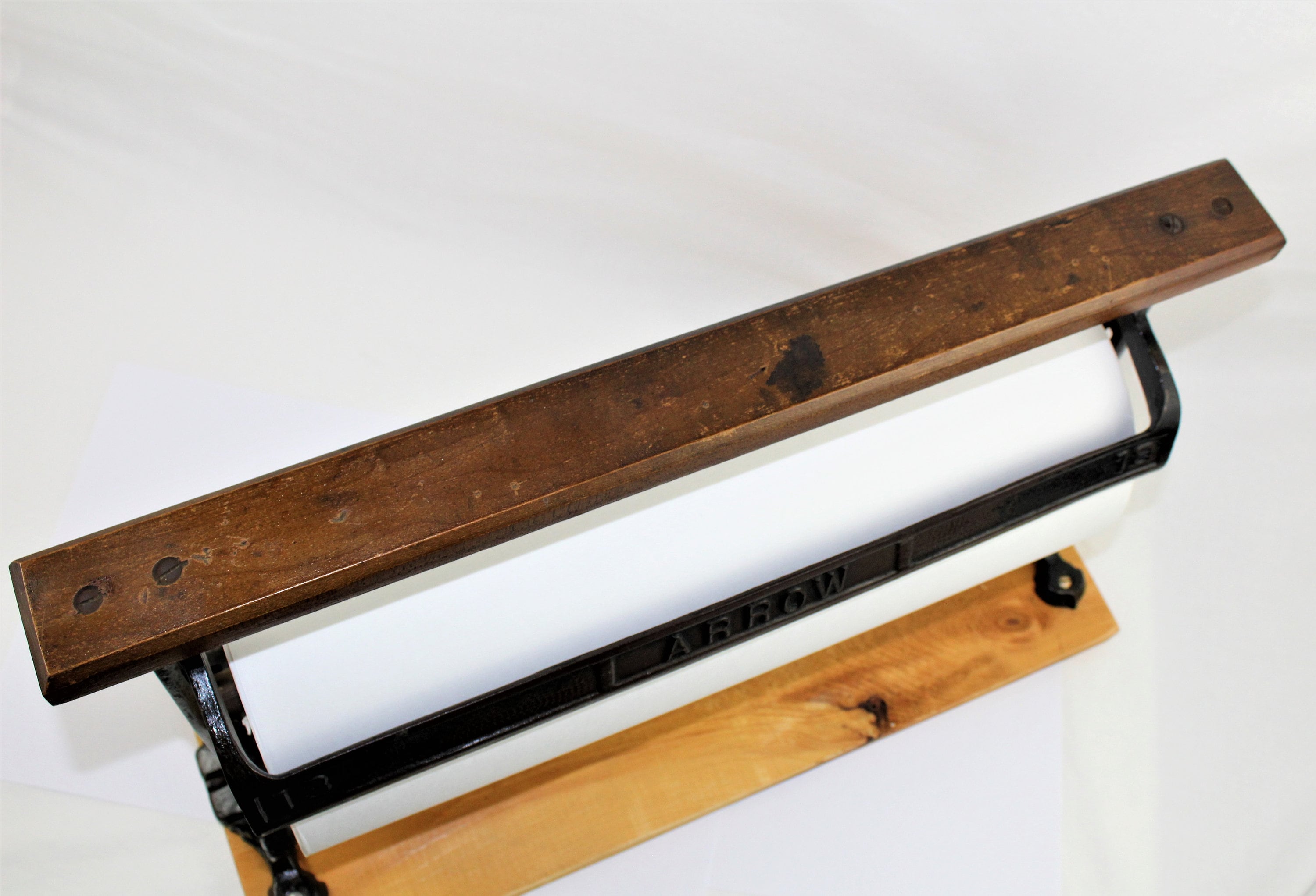 ♢♢ Antique Butcher Paper Dispenser Cutter ♢♢ - antiques - by